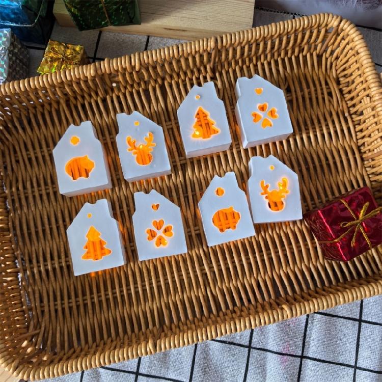Mini House Silicone Mold Candle Holders Resin Mold Christmas Ornament Mold Epoxy Resin Casting Molds for DIY Candle Soap