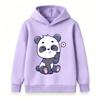 Kids Boys Girls Cute Panda Print Pullover Hoodie, Casual Soft Cozy Long Sleeve Sweatshirt with Smiling Lovely Panda Pattern for Toddler Child Daily