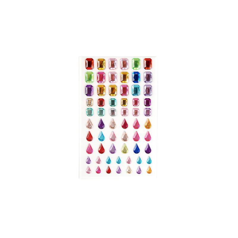 Self Adhesive Rhinestone Gem Stickers 1Sheets Assorted Shapes Acrylic Glitter Jewel Decals Bling Charms Face Diy Craf