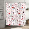 Snowman Santa Claus Shower Curtain Christmas Decorations for Bathroom Red White Print Pattern Size: 180x245cm (71 X 96 Inch)
