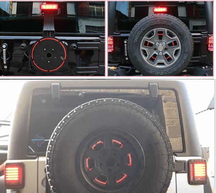 07-17 Wrangler JK Spare Tire LED Brake Light - High-Brightness Off-Road Tailgate Warning Light