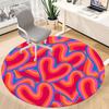 1pc Love Psychedelic Waves Office Round Area Rug, Indoor Mat Suitable For Office, Under Office Chairs Bedroom Living Room Home Decor, Room Deco