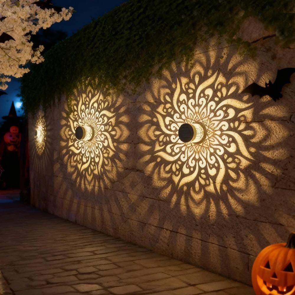 Solar-Powered Datura Lantern Light Wall Lamp Outdoor Garden Patio Walkway Decorations Lighting for Garden Decor