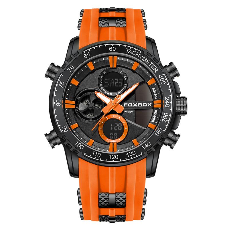 FOXBOX Men's Dual Display Luminous Waterproof Chronograph Watch