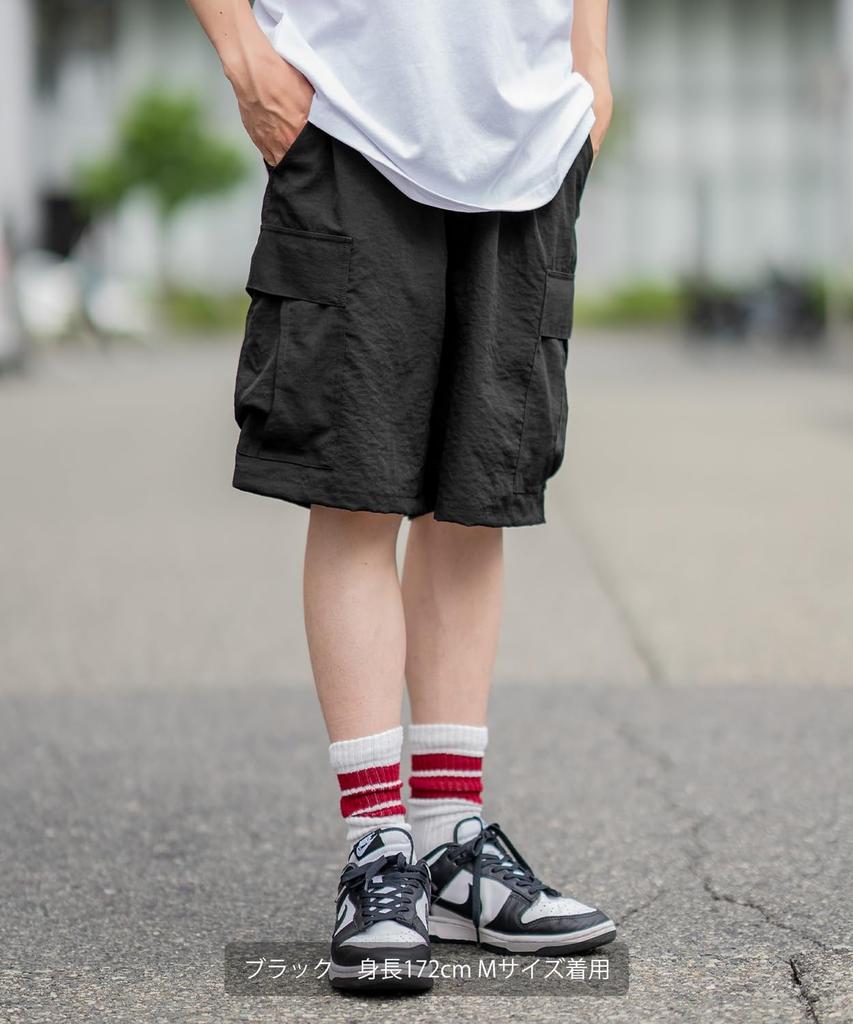 [IMPROVES] SIDEWAYSTANCE Poly Washer Wide Cargo Shorts