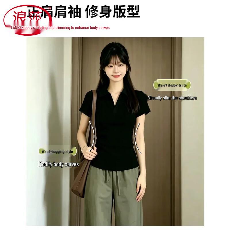 Langsha Women's Summer Short Sleeve Polo T-Shirt