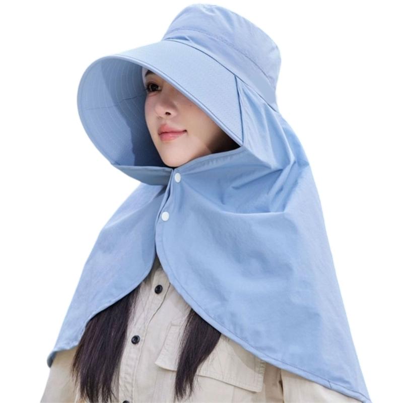 Wide Brimmed Sun Hat For Women Lady Adjustable Breathable Fabric Sun Protection Outdoor Fishing Hat Beach Travel