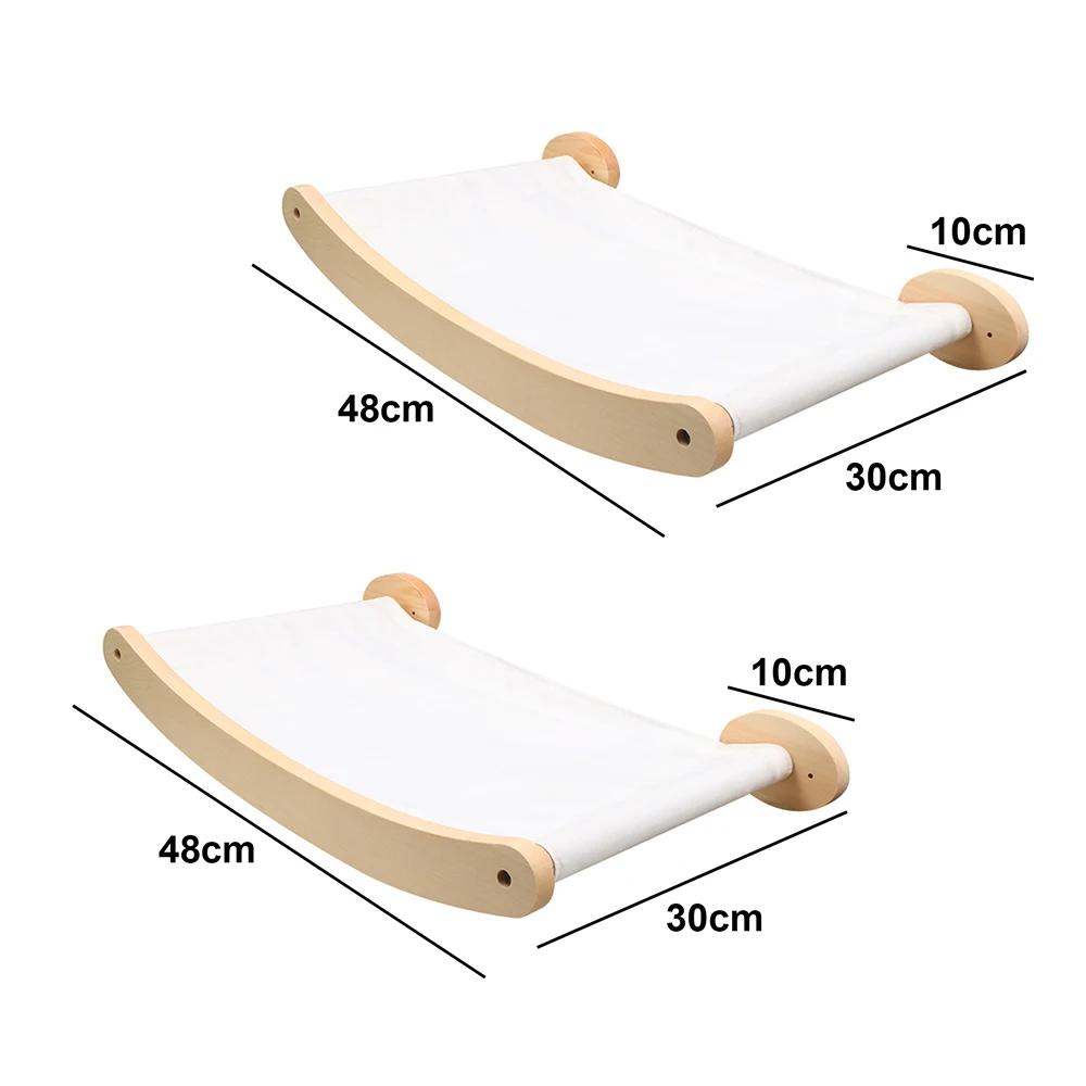 

Wall-Mounted Furniture Cat Activity Center Wooden Sisal Scratcher Climber & Bridge with Rope Steps for Kittens and Adult Cats