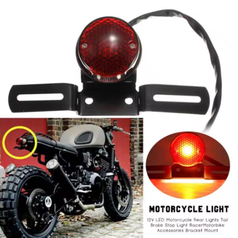 Motorcycle Tail Light 12V Halogen Moto Rear Lights Brake Stop Light For Harley Honda Cafe Racer Custom Bobber Chopper