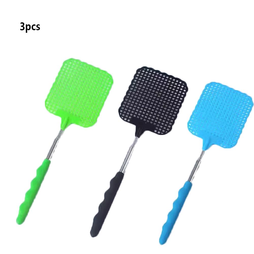 1/3/5PCS Extendable Fly Swatters with Stainless Steel Telescopic Handle 25 cm to 73 cm for Indoor Outdoor Mosquito