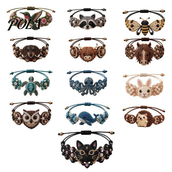 Personalisierte Schmuckzubehörteile DIY Armband-Herstellungsset, Set mit bunten Perlen und Tier-Anhängern, Handgemachtes Bastelset für Erwachsene