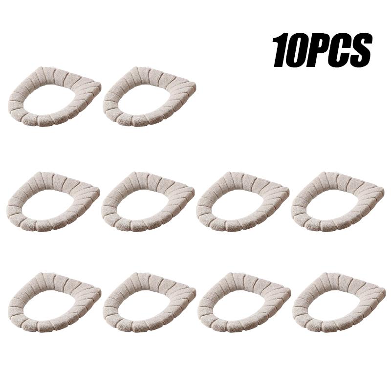 20 pezzi Cuscino per sedile WC per uso domestico Inverno Ispessito Peluche Cuscino per sedile WC Scalda sedile WC Coprisedile per WC