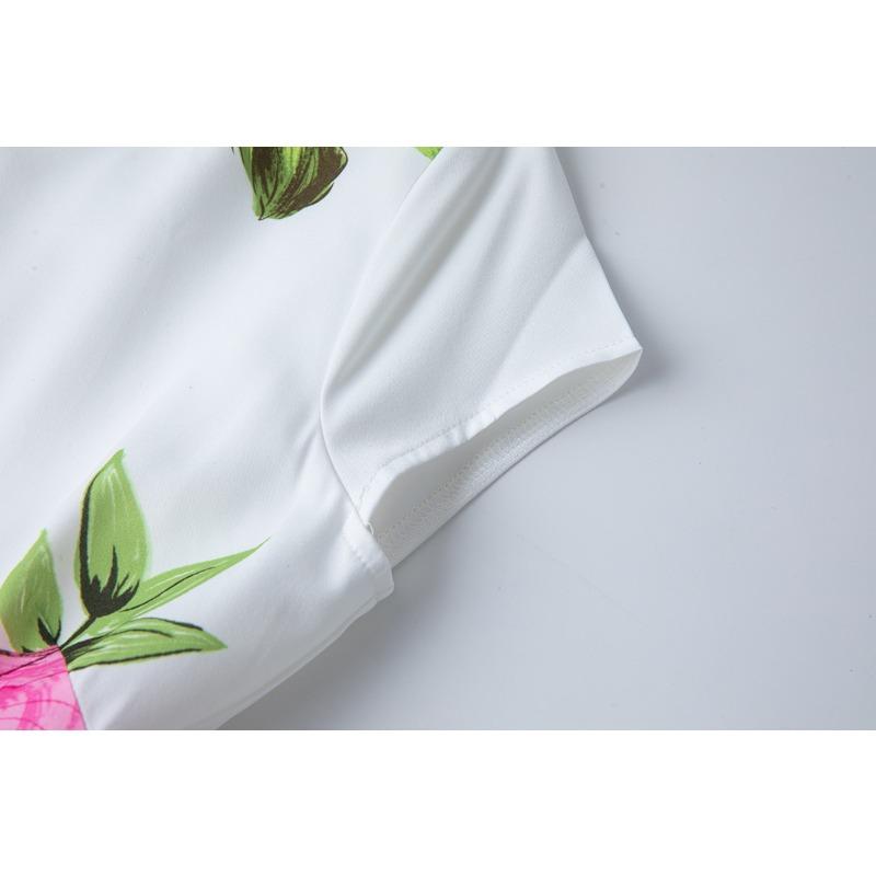 Summer Women Vintage Print Long Midi Elegant Party Dresses