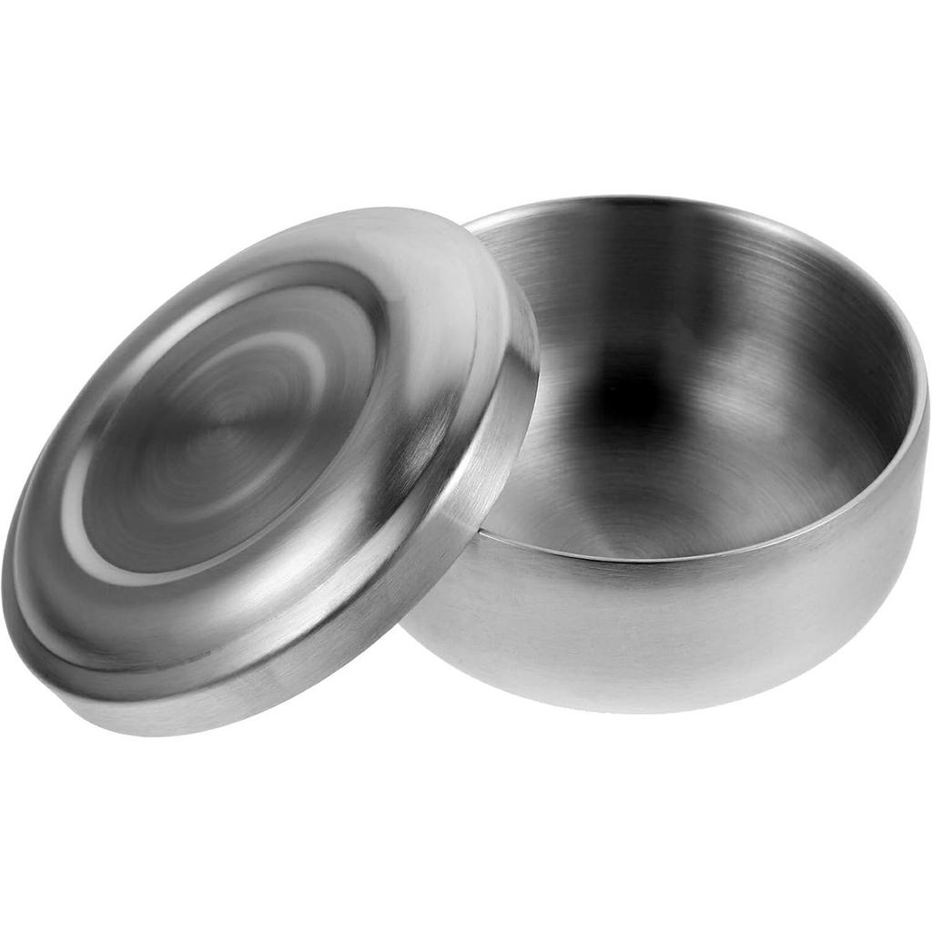 Stainless Steel Shaving Bowl Lather Mug for Men Wide and Deep Soap Container Beard Grooming Accessory