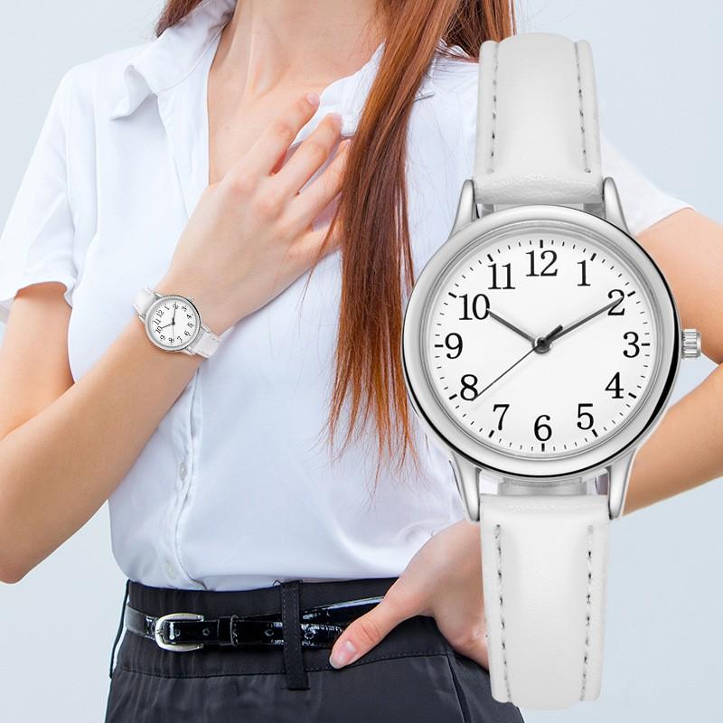 Montre à Quartz Décontractée pour Femme avec Cadran Numérique Arabe Simple et Bracelet