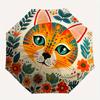 1pc Orange Cat Art Automatic Opening and Closing Folding - A Good Choice for Gifts, Fashionable and Convenient Umbrella With Cute Cartoon Charact