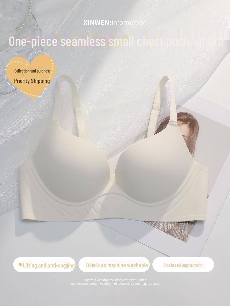 

Комплект цельного бесшовного нижнего белья для девочек с поддерживающим бюстгальтером 34/75AB Gathered Small