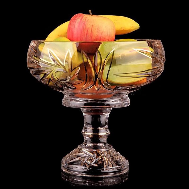 Fulaiwenzi Golden Windmill European Style Glass Fruit & Candy Dish