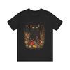 Black Cat In Flower Tee Garden Art Shirt Nature & Spring Floral Design T-Shirt