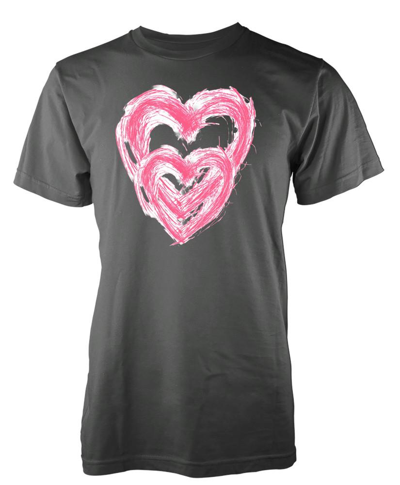

Custom Scribble Double Loveheart Unique Valentine Lovers Tshirt Adult and Kids XL