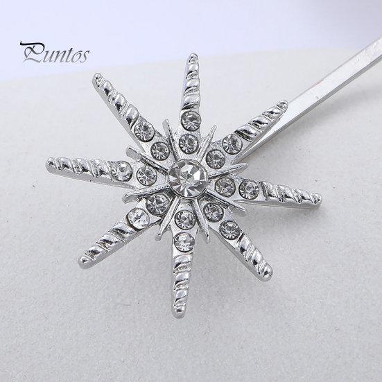 Wedding Hairpin 4Pcs/Set Star Shape Bridal Hairpins Shining Rhinestones Hair Clips Clip Decor Fashion Accessories Bangs