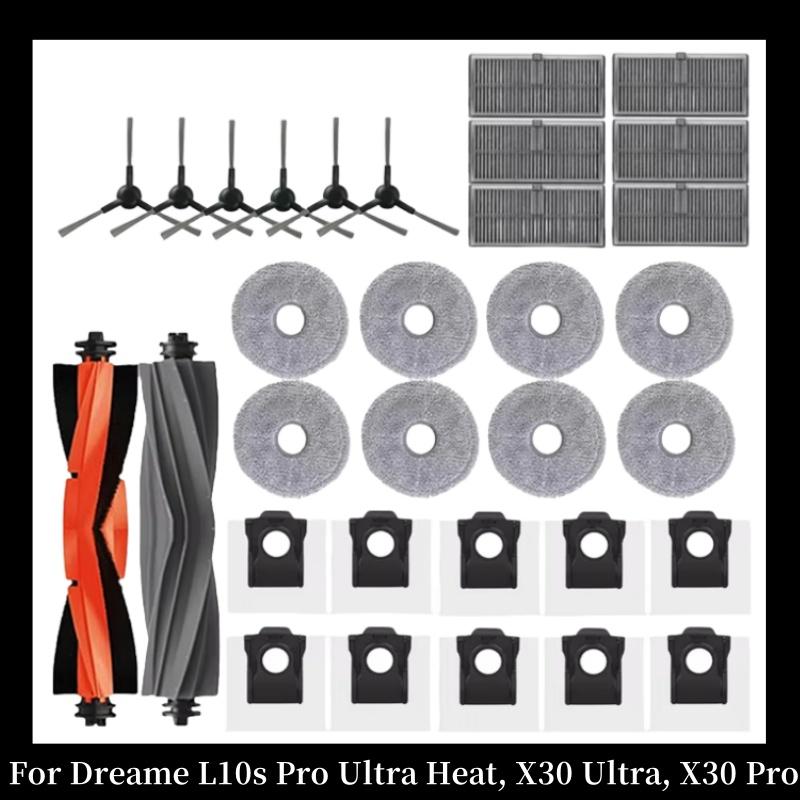 Für Dreame L10s Pro Ultra Heat, X30 Ultra, X30 Pro Staubsauger Ersatzzubehör Hauptseitenbürste Filter Mopp Staubbeutel