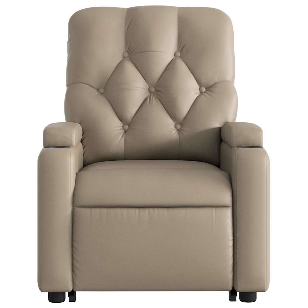 Recliner with Rising Aid Cappuccino Brown Artificial Leather