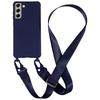 For Samsung Galaxy S21 FE 5G Soft TPU Matte Phone Case Anti-drop Cover with Wide Lanyard