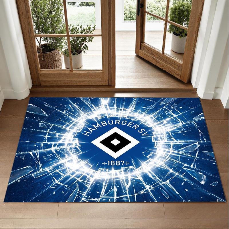 Hamburger SV Fußball Design Kristall Samt Teppich Weiche Dekorative Matte für Schlafzimmer Eingang