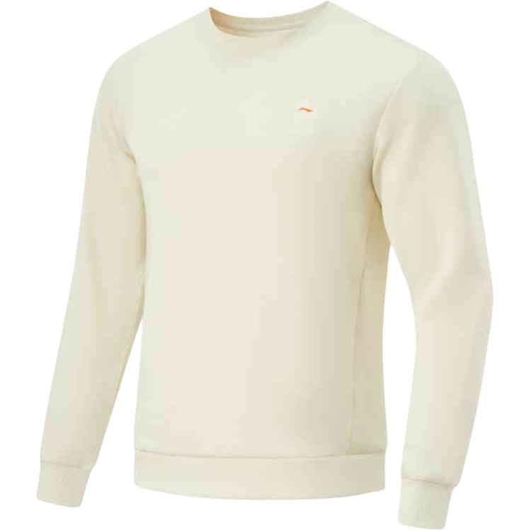 

Li Ning Удобный повседневный пуловер с круглым вырезом Мужская толстовка Молочно-белый AWDU575-2 XL