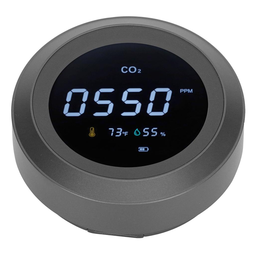 Air Quality Monitor Portable Intelligent WiFi CO2 Detector Temperature Humidity Tester Black