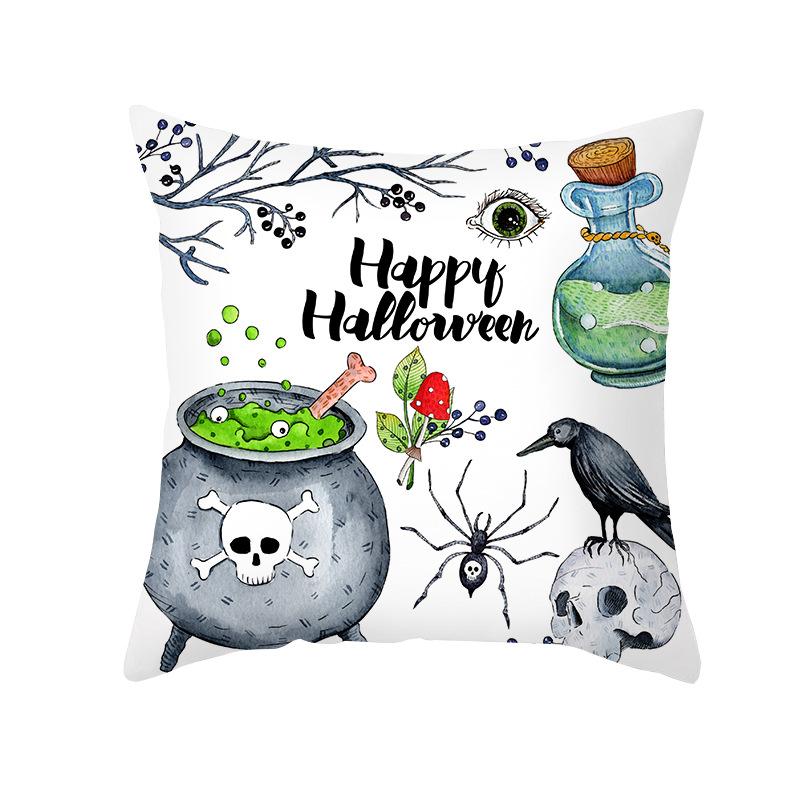 Halloween Pillow Cover Cartoon Pumpkin Head New Peach Skin Cushion Cover Sofa Cushion