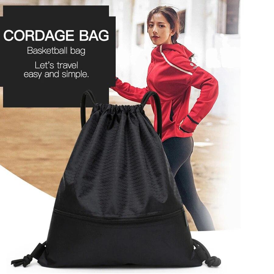 Foldable Drawstring Backpack Fitness Gym Bag Outdoor Travel Camping Hiking Knapsack Nylon Multi-Pockets Sport Rucksack