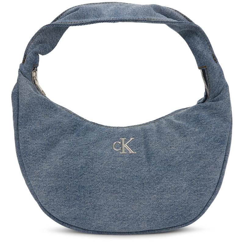 

Calvin Klein Elegant Commuter Metal Letter Underarm Bag Dumpling Bag Fabric Shoulder Bag Medium Women bags Light-Blue-Denim 4F3207G-VGO Basic Set (Bag)
