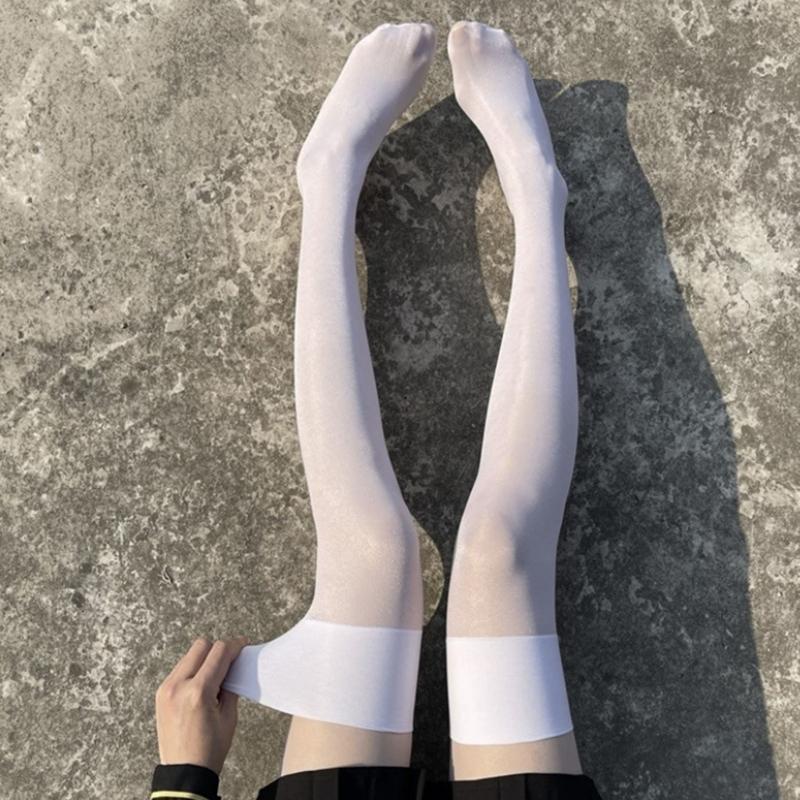 Women's Thigh High Socks Over the Knee Tube Socks Knee High Socks Sheer Silk Stockings Erotic Costume Accessories