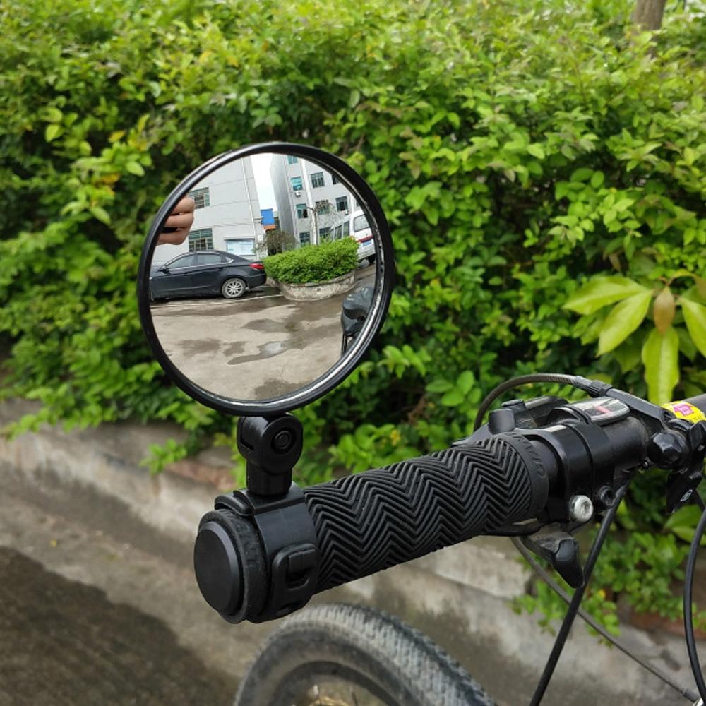 Specchietto Retrovisore per Bicicletta 360° Rotante Sicurezza Manubrio Vetro Nero