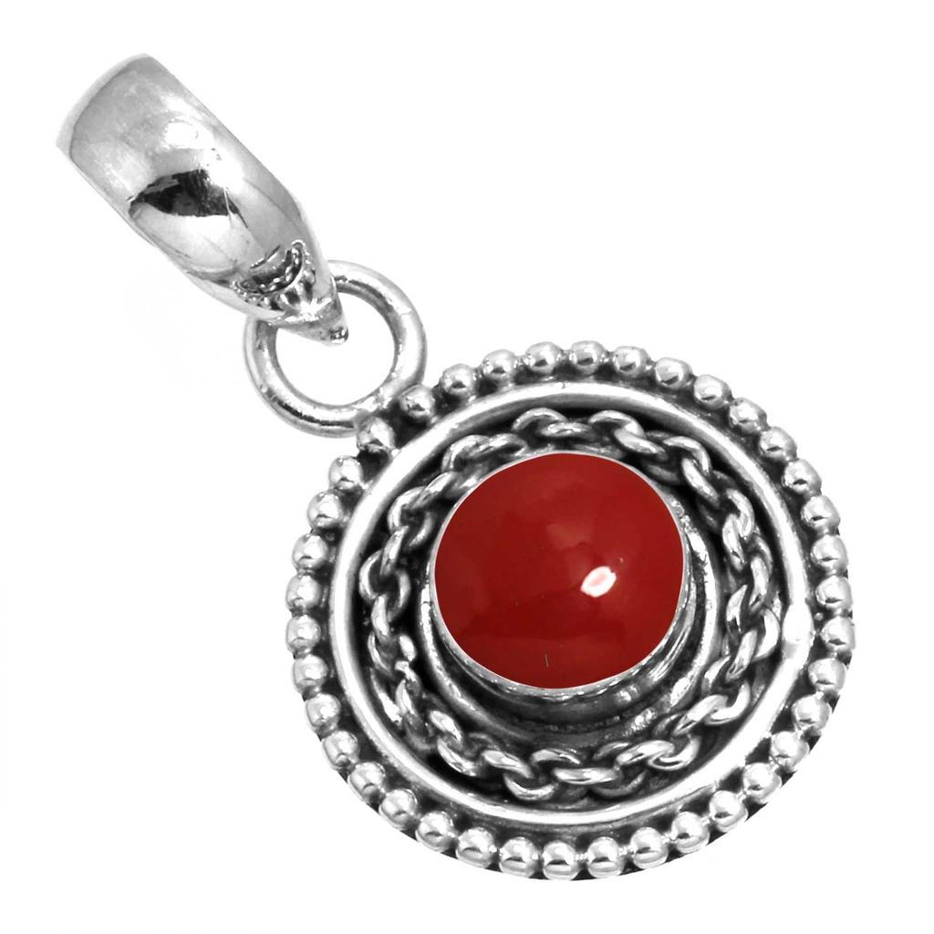925 Sterling Silver Pendant Women Gemstone Handmade Jewelry Engagement Gift Malachite Moonstone Rose Quartz Red Stone Smoky Topaz Tiger Eye Boho