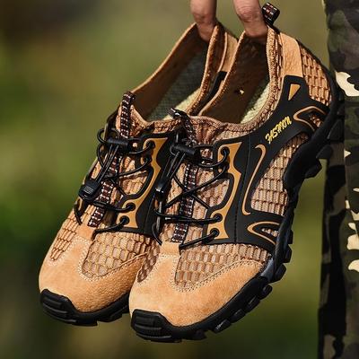 Size38-50 Outdoor Hiking Shoes for Men Mesh Trail Walking Shoes Quick-dry Slip Resistant Sneakers Water Shoes