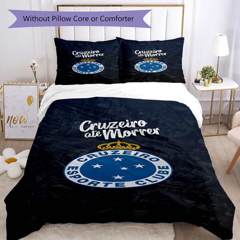 Cruzeiro Esporte Clube Printed Pattern Duvet Cover Set – includes 1 duvet cover and 2 matching pillowcases Bedroom decor Christmas gifts