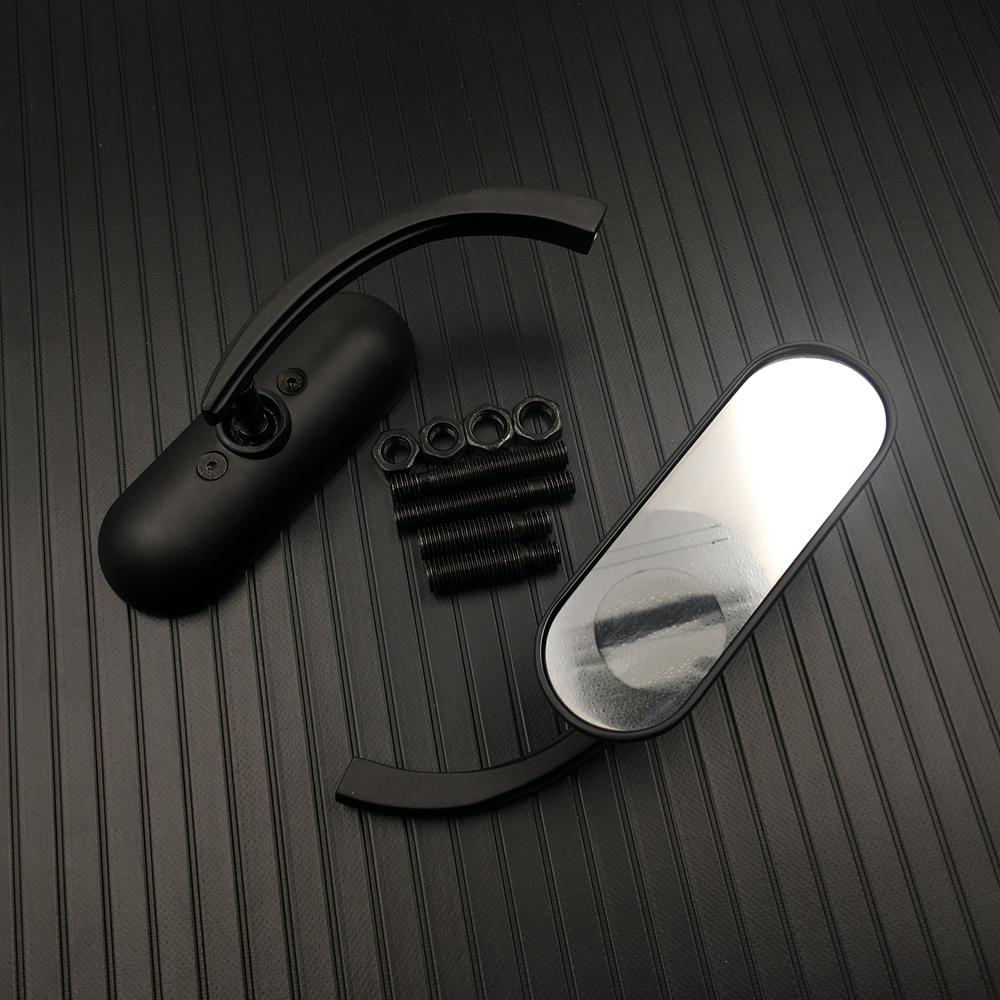 Motorcycle Left +Right Mini Oval Mirror 8mm&10mm Black Mirrors For Harley Touring Electra Glide Dyna Fatboy Softail Sportster XL