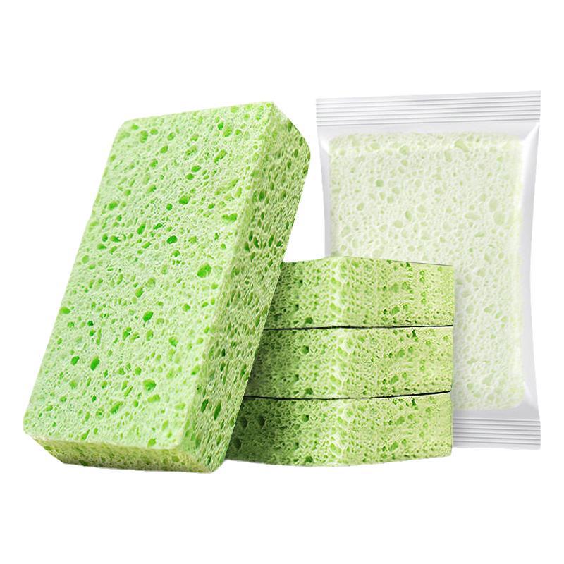 Eco-Friendly Wood Pulp Cotton Kitchen Sponges - Non-Stick Oil Scouring Pads and Cleaning Cloths
