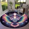 1pc Office Carpet Chair Mats Colorful Cosmic Owl Mandala Perfect for Decorating Office Chairs, Living Rooms, Or Bedrooms