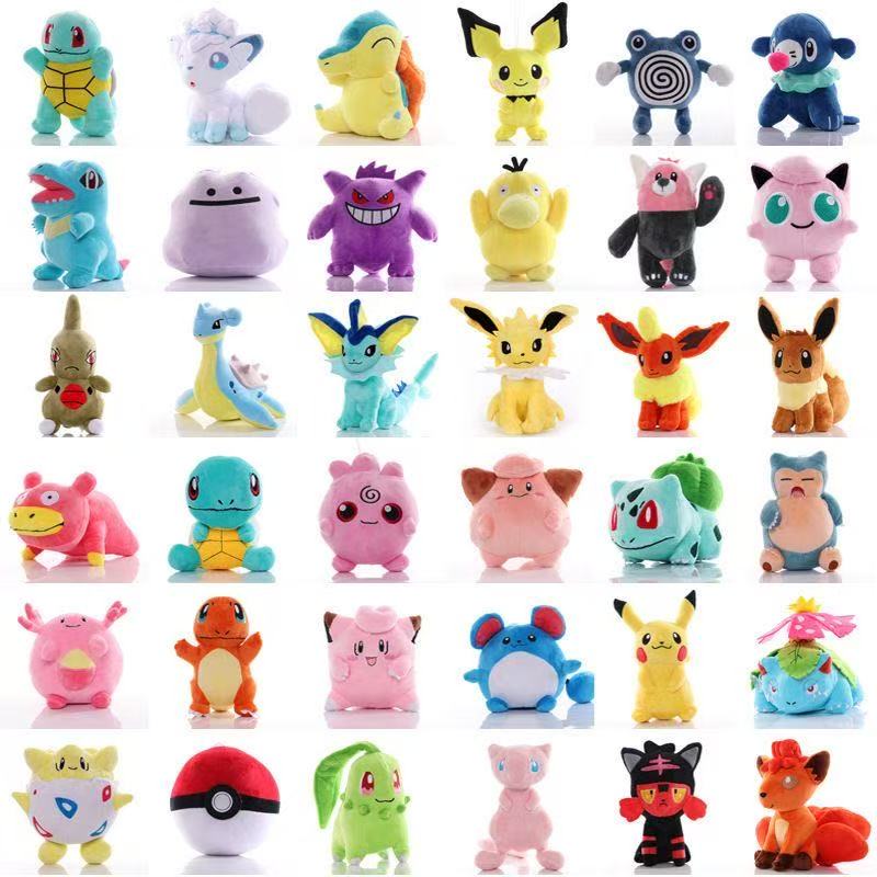 Cute Pikachu Plush Toy Pokemon Charmander Squirtle Bulbasaur Stuffed Doll Eevee Scorbunny Gengar Snorlax Christmas Gifts