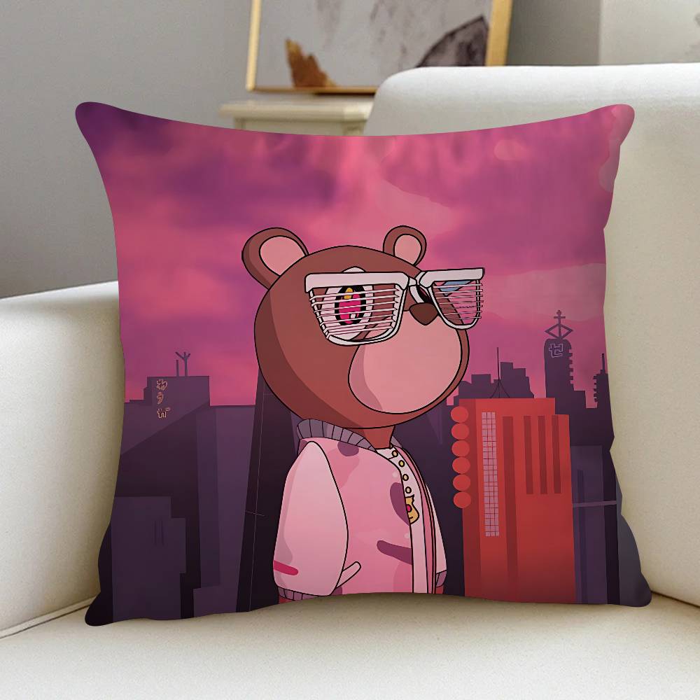 K-Kanye West Bear Personalized Pillow Dust Cover Bedroom Kids Party Decoration Pillowcase Birthday Children Gift