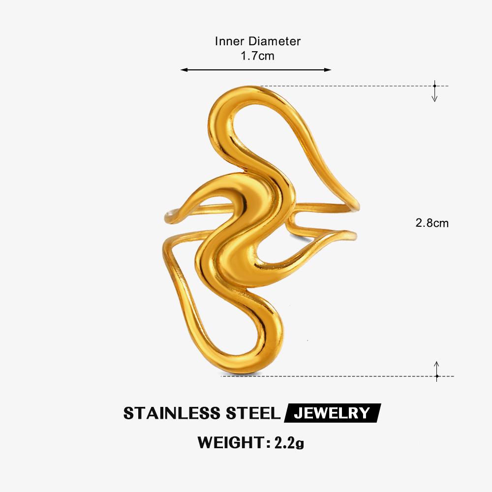 

New Personality Multilayer Lines Geometric Adjustable Rings for Women Girl Hip Hop Fashion New Jewelry Gift Party Birthday