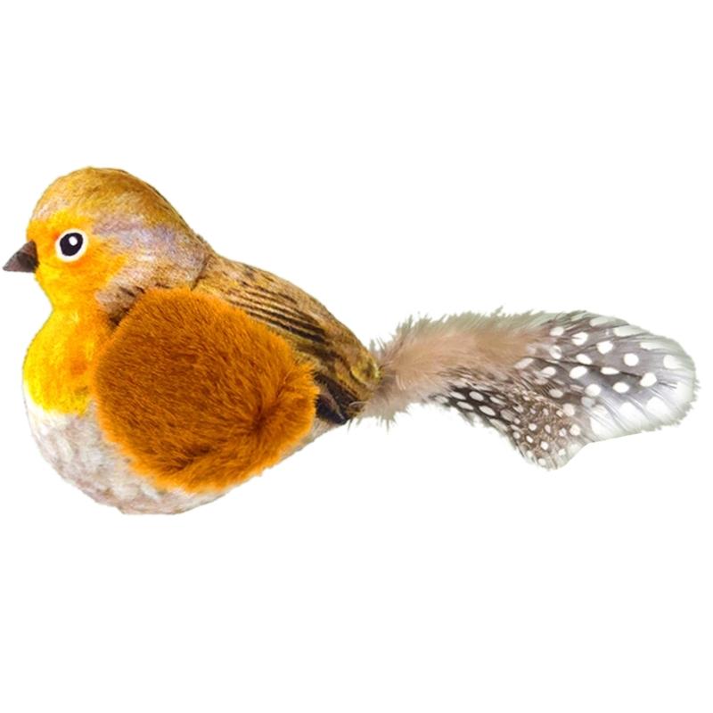 Y3NA Indoor Birds Toy Plush Cats Chasing Toy with Realistic Bird Sounds