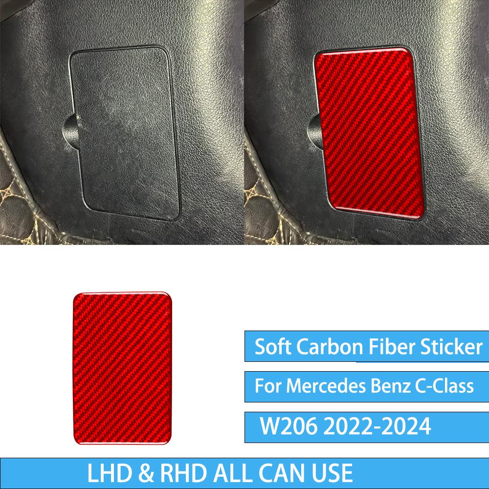 For Mercedes Benz C-Class W206 -2024 Auto Door Trim Seat Adjustment Red Carbon Fiber Decorative Car Accessory Sticker