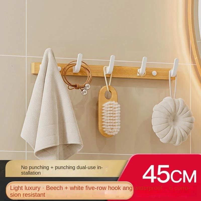 Walnut wood clothes hanging hook without punching wall hanging cap holder door hanging hook key hook key holder wall