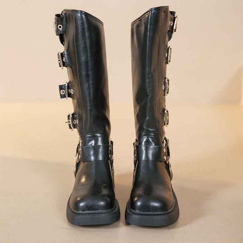 

Высокие сапоги-рыцари на толстой подошве, женские новые сапоги до колена на толстом каблуке, но модные 40