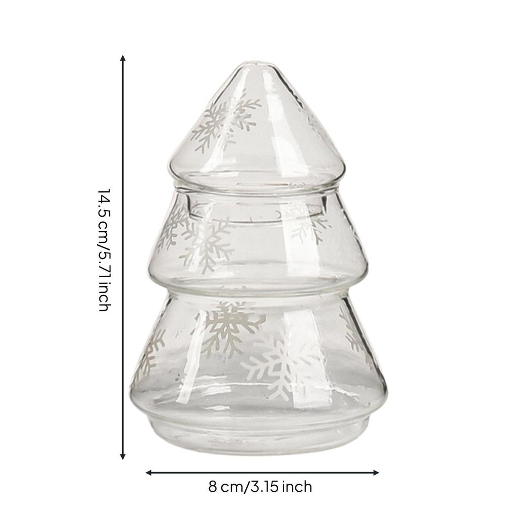 Container Heat Resistant Christmas Tree Shaped Glass Storage Jar Multipurpose